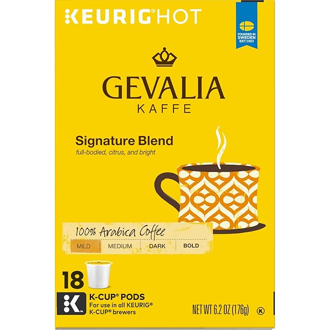Gevalia Signature Blend Mild Roast K-Cup Coffee Pods (18 Pods)