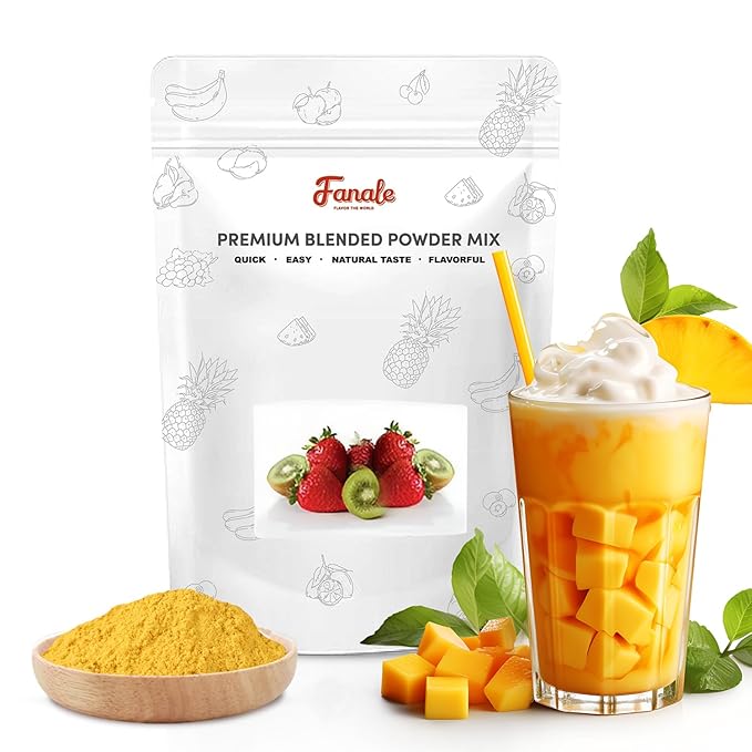Fanale Premium Mango Bubble Tea Flavoring Powder | Perfect for Baking Smoothies Desserts and Drinks | Instant Flavoring Powder for Boba Milk Tea - 2.2 Pounds (Pack of 20).