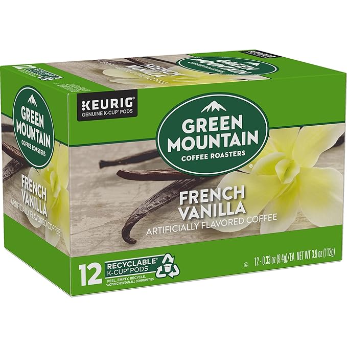 Green Mountain Coffee Roasters French Vanilla Keurig Single-Serve K-Cup Pods Light Roast Coffee 12 Count (Pack of 3)