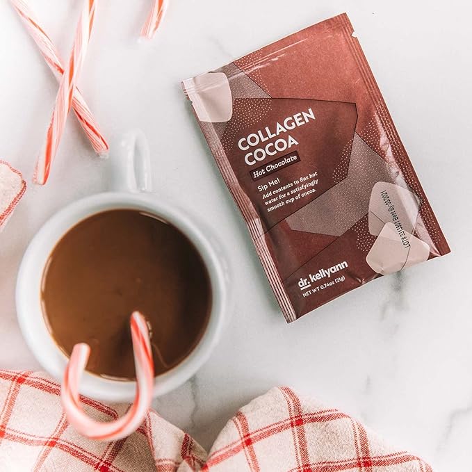 Dr. Kellyann Keto Cocoa Hot Chocolate Packets (7 Servings) – Grass-Fed Collagen &amp Coconut Milk Sugar-Free Keto-Friendly 1 Pack