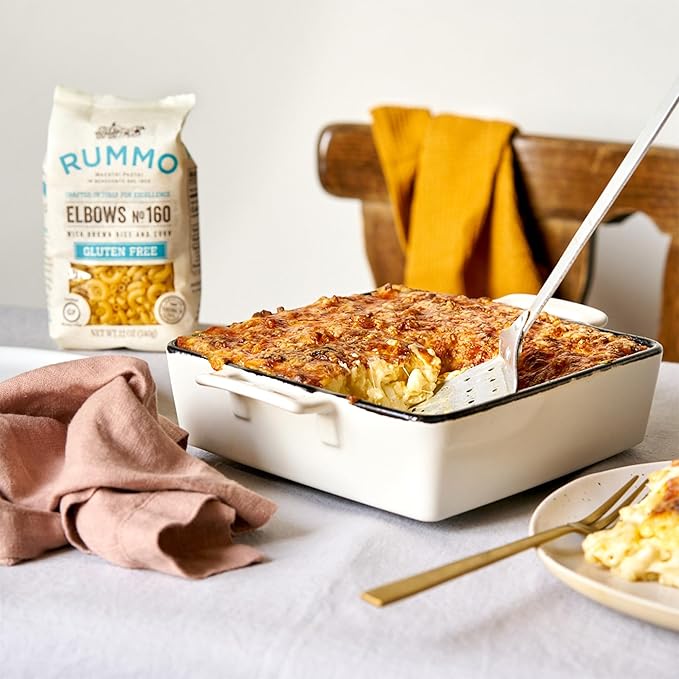 Rummo Gluten Free Elbows Pasta N.160 - Elbow Macaroni Noodles Made with Brown Rice &amp Corn Whole Wheat Pasta GF Pasta Noodles - 12 Ounce (Pack of 4)
