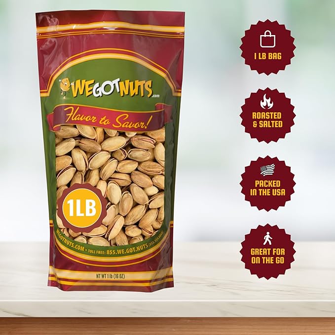 Turkish Pistachios Antep Roasted Salted In Shell - We Got Nuts (1 LB.)