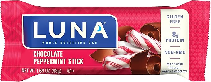 LUNA Bar - Nutz Over Chocolate Flavor - Gluten-Free - Non-GMO &amp - Chocolate Peppermint Stick - Gluten-Free - Non-GMO