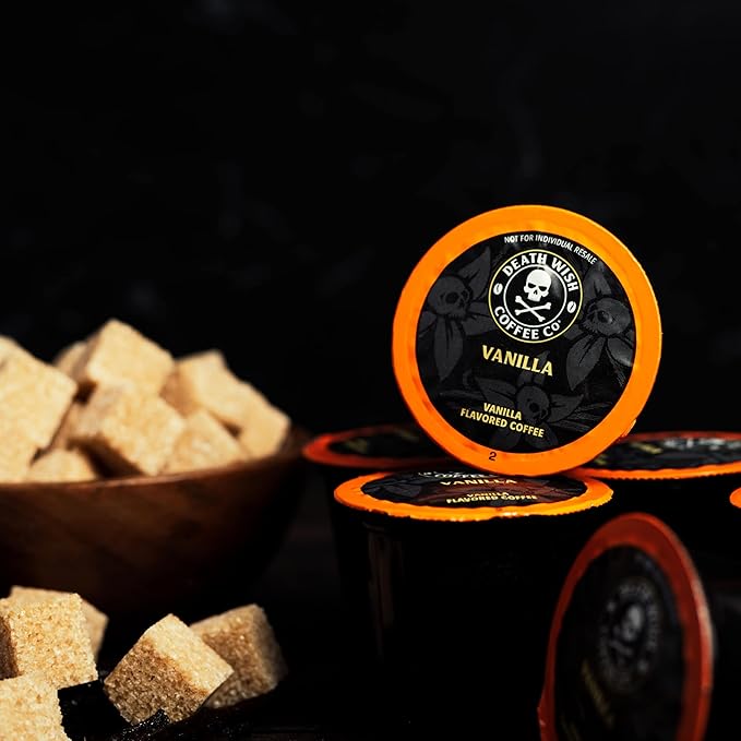 Death Wish Coffee Single Serve Coffee Pods - Vanilla Pods (10 Count) (Pack of 2)