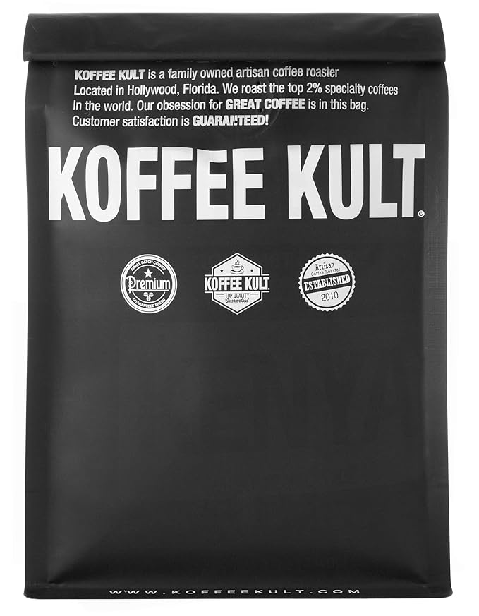 Koffee Kult Colombian Medium Roast Coffee Ground Beans 100% Single Origin Colombia Arabica Whole Bean (Ground 12oz)