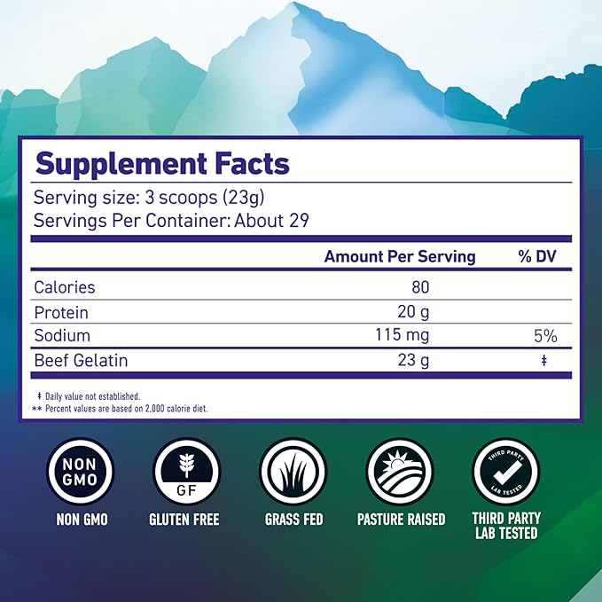 ASPEN NATURALS Beef Gelatin Powder Unflavored 3 Lb – Grass Fed Gelatin Pasture Raised | Healthy Hair Skin &amp Nails | Gut Support | Paleo Friendly Protein Supplement | Non-GMO Gluten-Free