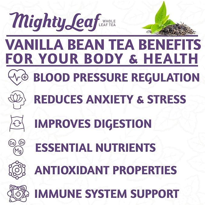 Mighty Leaf Vanilla Bean Tea 100 Tea Pouches
