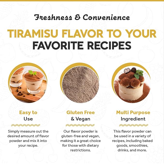 Fanale Premium Tiramisu Bubble Tea Flavoring Powder | Perfect for Baking Smoothies Desserts and Drinks | Instant Flavoring Powder for Boba Milk Tea- 2.2 Pounds (Pack of 20).