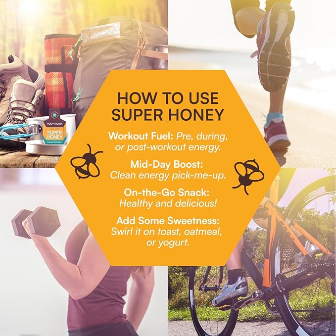 You Again Super Honey Packets - Variety | Workout Clean Energy Gel | Cycling Endurance Running Gel or Energy Snack | Paleo &amp Carnivore Snack | Gluten-Free | Made in USA | 12 Pack