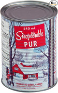 Pure Certified Organic Quebec Maple Syrup 540ml Can 6-Pack Product of Canada