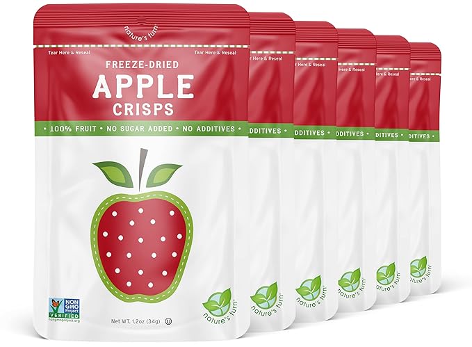 Nature’s Turn Freeze-Dried Fruit Snacks – Best Sellers Variety Pack (Strawberry &amp Banana Apple Strawberry and Peach) Pack of 12 (1.2 oz Each)