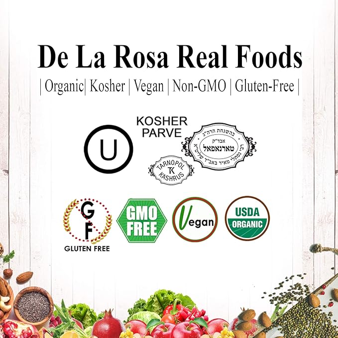 De La Rosa Raspberry Vinegar Organic Raw &amp Unfiltered Pure Vinegar Vegan Gluten Free &amp Kosher Raspberry Vinaigrette Salad Dressing &amp Marinade 16.9 Oz (Pack of 2)