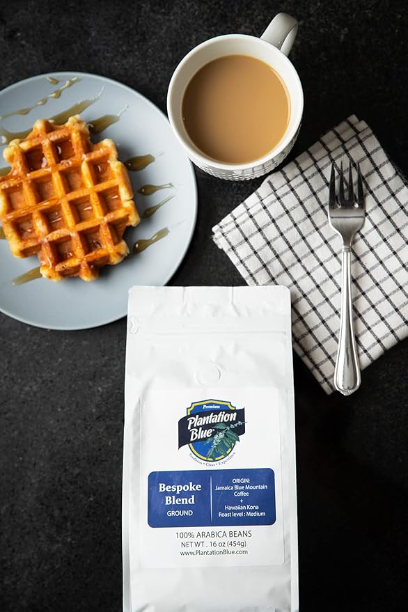 PREMIUM PLANTATION BLUE TRADITION CLASS EXPERIENCE Bespoke Blend of Blue Mountain &amp Kona Coffee Ground (1lb)