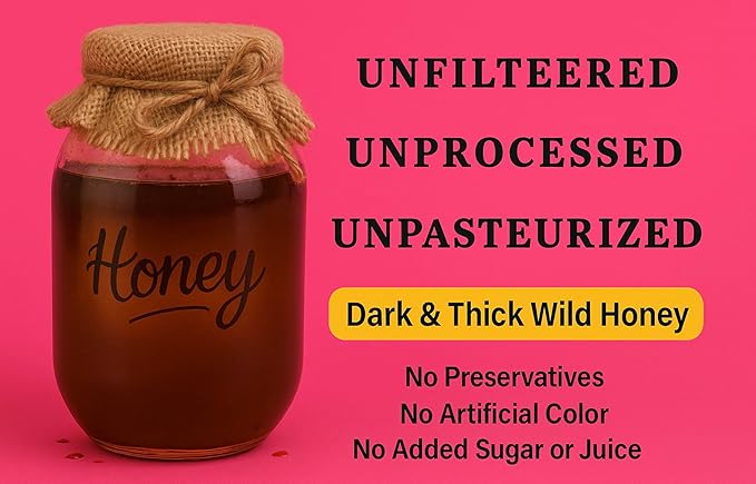 Organic Raw and Unfiltered Honey US Grade A 24 oz 1.8lb (Pack of 2)
