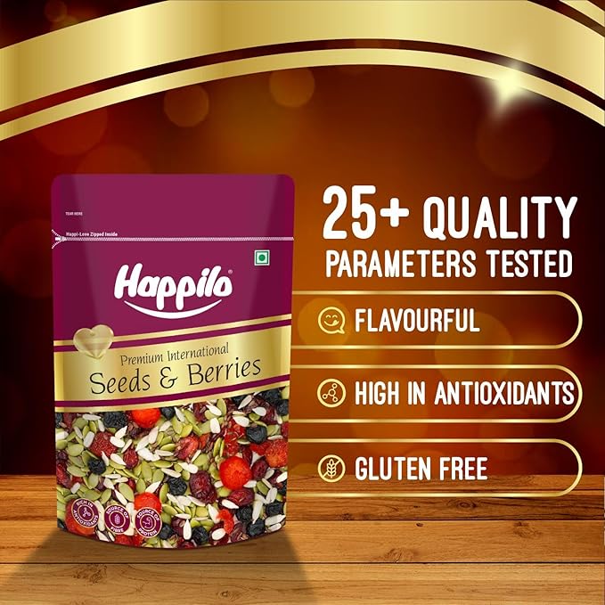 Happilo Premium International Seeds &amp Berries Mix 200G Pack Contains Healthy Seeds &amp Dried Berries Low In Calories High In Nutrients Morning Snack 200 G (Pack Of 1)