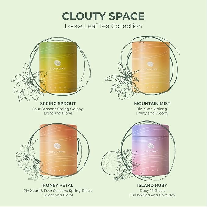 Clouty Space Four Season Oolong Tea Farm Direct Ginger Floral Aftertaste Spring Sprout Loose Leaf 5.3 Oz Paper Tube