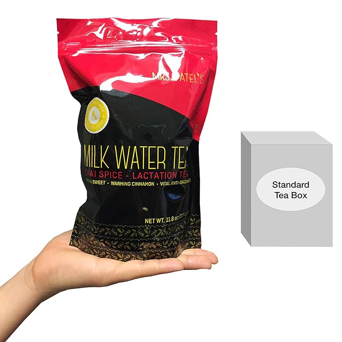 Mrs. Patel's Lactation Tea Chai Spice Blend Rich &amp Sweet For Breastfeeding and Pumping Moms Drink Iced or Hot Loose Leaf Caffeine Free Gluten Free Dairy Free Fenugreek Free (2 Pouches)