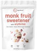Monk Fruit Sweetener with Erythritol Granules 4 Pounds No After Taste 1:1 White Sugar Substitute Keto Diet Friendly Zero Calorie Natural Sweetener for Drinks Coffee Tea Cookies No-GMO Vegan