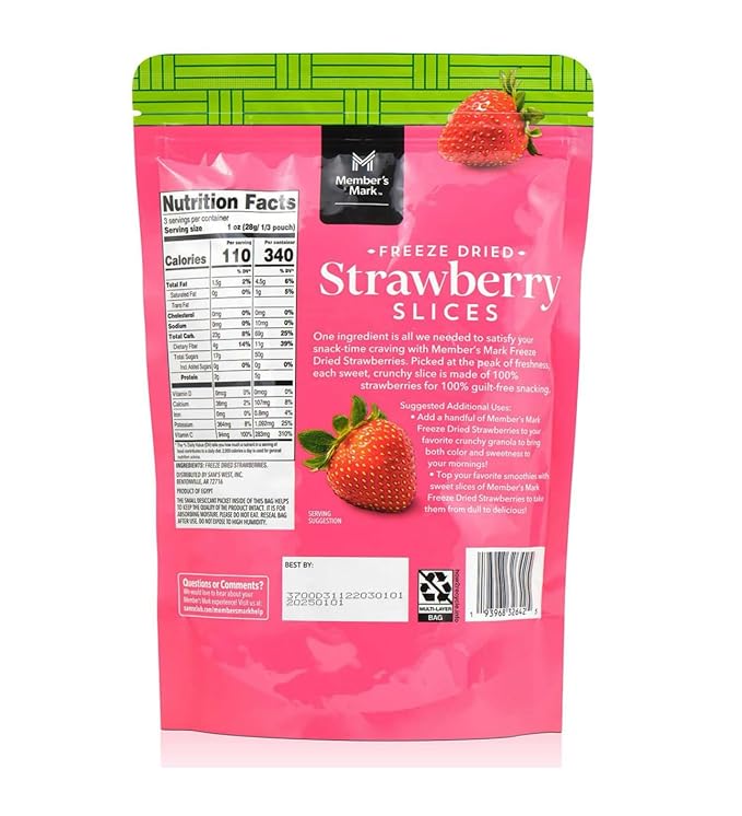 generic Member Mark Freeze Dried Strawberry Slices 3 oz.