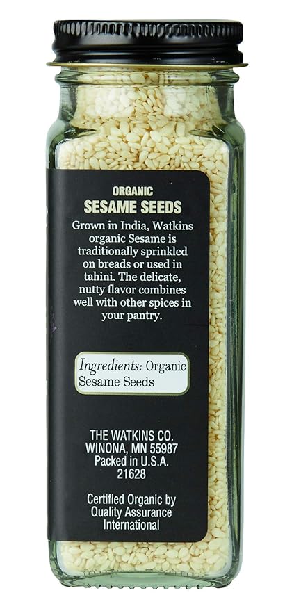 Watkins Organic Sesame Seeds 2.8 Ounce Jar 3-Pack