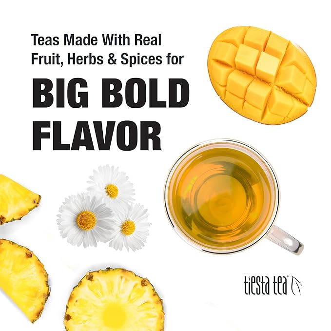 Tiesta Tea - Mango Dreamzzz Chamomile Loose Leaf Herbal Tea Relaxing Chamomile &amp Lemongrass Blend Caffeine-Free Brew Hot or Iced Makes Up to 200 Cups Resealable Bulk Pouch 12 Ounce