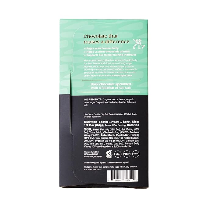 Moka Origins Organic Chocolate Bar Pack – Bean-to-Bar Direct &amp Fair Trade Small-Batch Ethically Sourced Gourmet Artisan Craft Chocolate (6-Pack Variety)