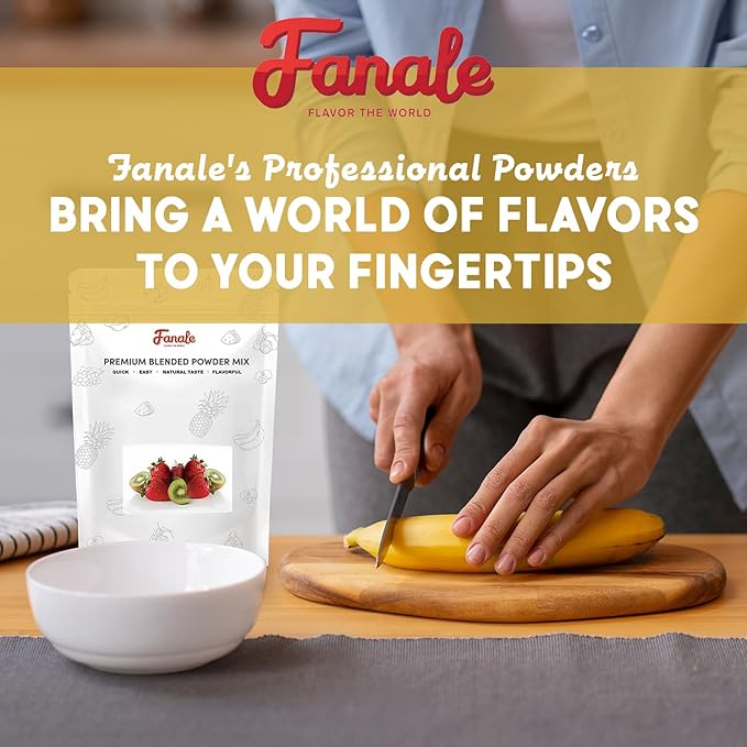 Fanale Premium Banana Bubble Tea Flavoring Powder | Perfect for Baking Smoothies Desserts and Drinks | Instant Flavoring Powder for Boba Milk Tea - 2.2 Pounds (Pack of 20)