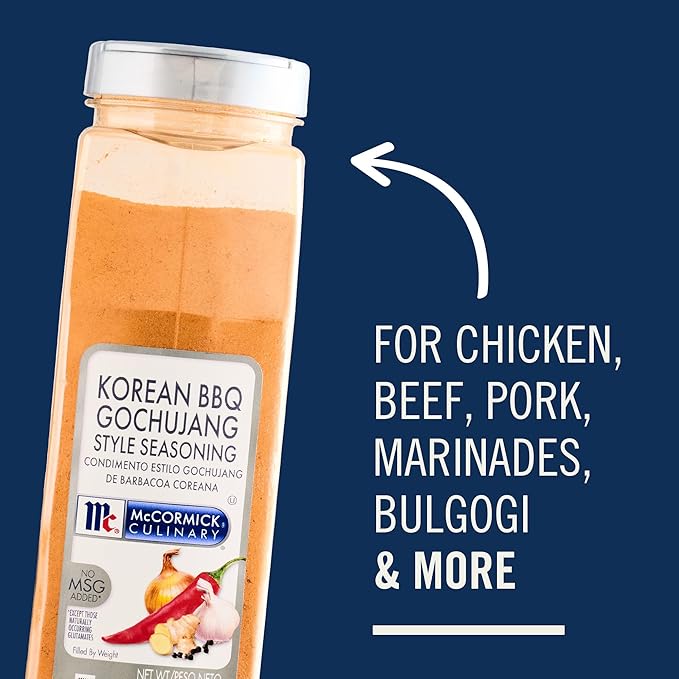 McCormick Culinary Seasoning Korean BBQ Gochujang Style No MSG Added Gluten Free For Culinary &amp Professional Kitchens 24.5 oz