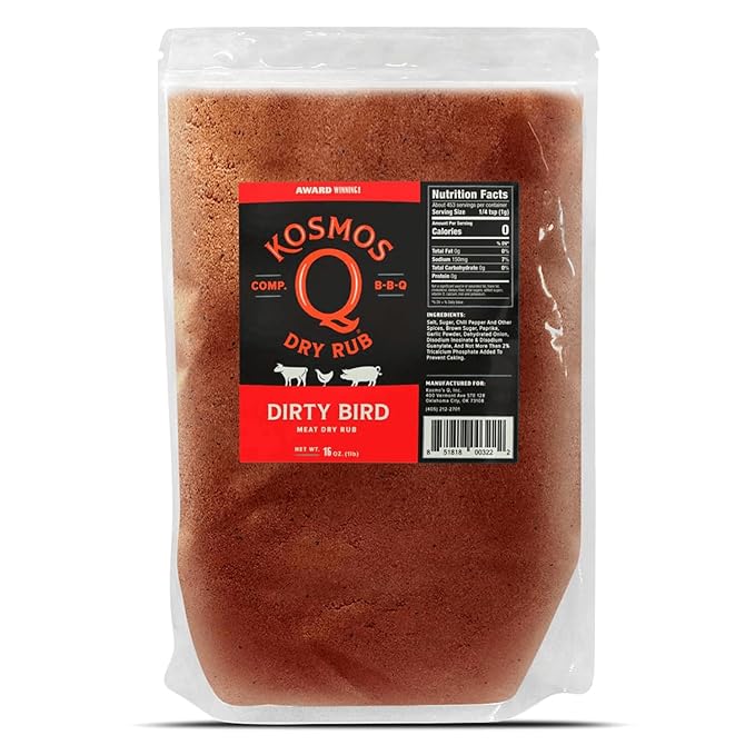 Kosmos Q BBQ Grill Spices and Seasonings Set - 8 Flavor Variety BBQ Rub Seasoning Gift Set for Barbecues Grilling and Smoking - 16 oz Bags of Dry Rub - Includes Cow Cover Dirty Bird SPG and More