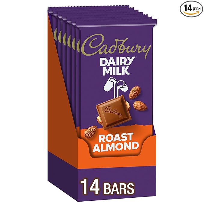 CADBURY DAIRY MILK Roast Almond Milk Chocolate Candy Bars 3.5 oz (14 Count)