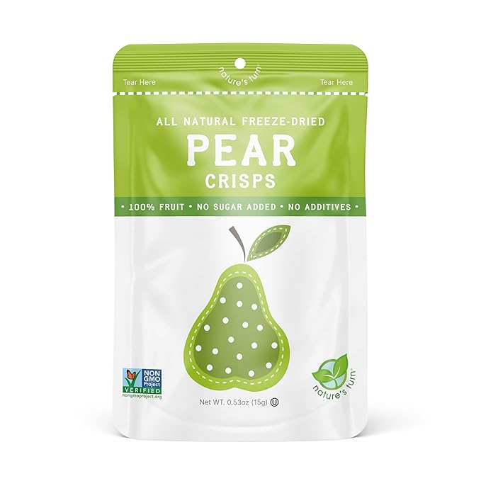 Nature's Turn Freeze-Dried Fruit Snacks Peach and Pear Crisps Pack of 24 (0.53 oz Each)