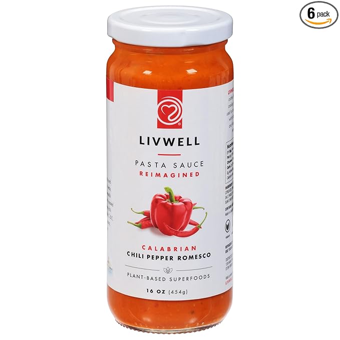 Generic L.ivwell Foods Chili Pepper Romesco Pasta Sauce 16 oz (Pack of 6)