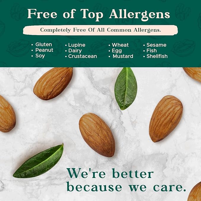 Dry Roasted Almonds Unsalted 64 oz (4 lbs) Batch Tested Gluten &amp Peanut Free | No Oil | Whole | No PPO | Non-GMO | No Herbicide | Healthy Protein Boost | Premium Quality | Try the difference