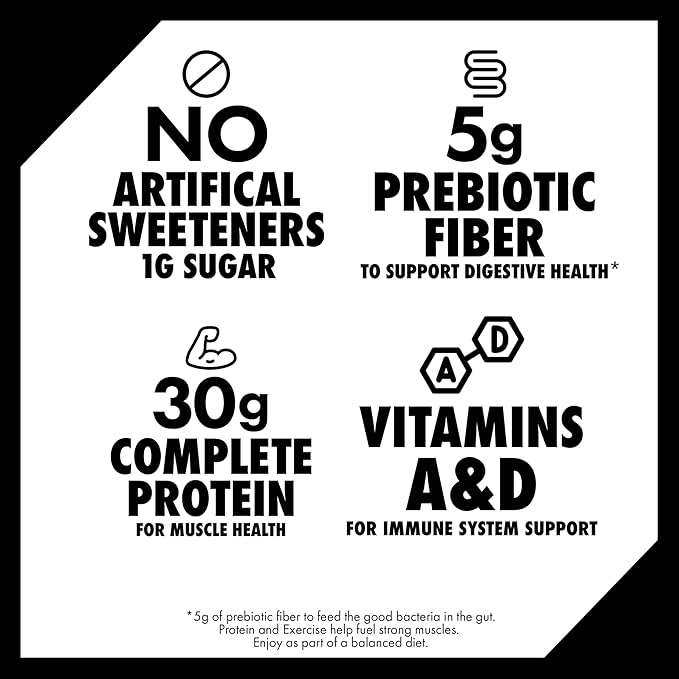 Oikos Protein Shake Chocolate 30g High Protein Drinks Shelf Stable Ready to Drink 5g Prebiotic Fiber 12 fl oz Bottle 12 Count
