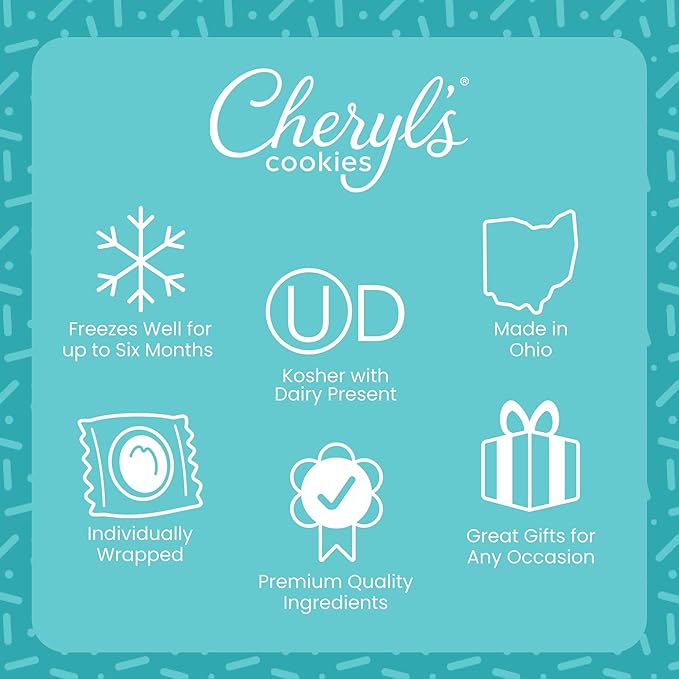 Cheryl's Cookies Chocolate Chip Cookies with M&ampM’S® Minis Milk Chocolate Candies Buttercream-Frosted Kosher Signature Gift Box Individually Wrapped Gourmet Handmade Any Occasion Family Fr