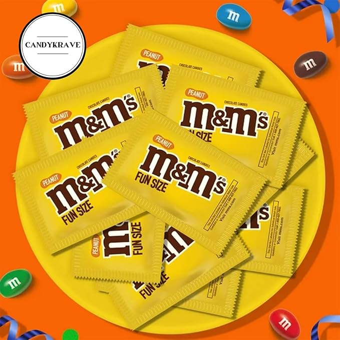 M&ampM Peanuts &amp Milk Chocolate Candy - 2 lbs Bulk Pack - Individually Wrapped Fun Size Candy for Freshness - Colorful Delicious Sweets for Kids Adults Pantry Office &amp Birthdays