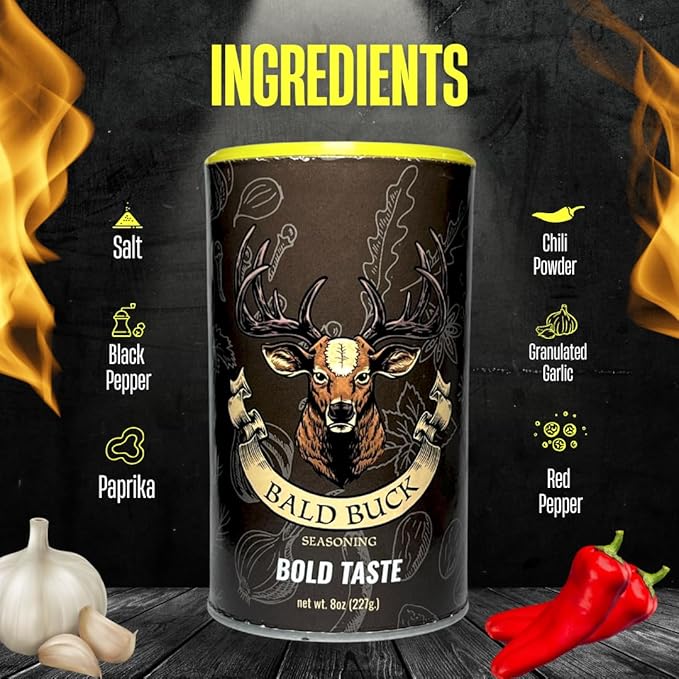 Bald Buck Seasoning: Bold Taste &amp Slow Burn Combo (Pack of 3) (Bold Taste Pack of 3)