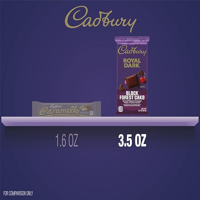 CADBURY ROYAL DARK Black Forest Cake Dark Chocolate Candy Bars 3.5 oz (14 Count)