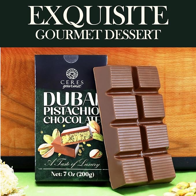 Dubai Chocolate Bar Pistachio Chocolate Knafeh Bar (7 Oz Pistachio)