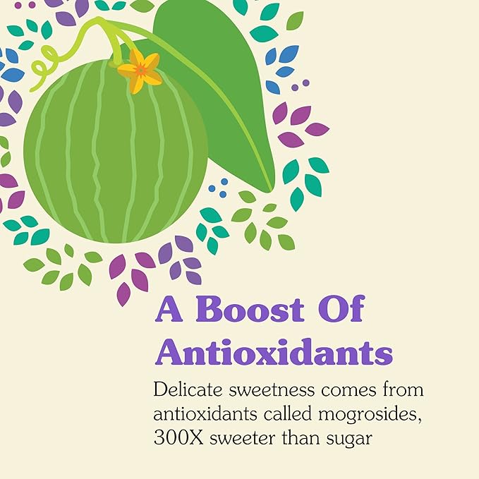 NuNaturals All-Natural Pure Monk Fruit Powder Plant-Based Sweetener Zero-Calorie Low Glycemic .71 oz