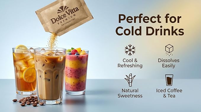 Raw Sugar Dolce Vitta Premium (400 Ct Box) - Raw Sugar Turbinado Cane Sugar Packets Pure All-Natural Turbinado Sugar Sugar Pure Cane Non-GMO Project Verified Kosher Vegan and Gluten Free.