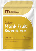 Micro Ingredients Golden Monk Fruit Sweetener with Allulose 2 lbs | 1:1 Brown Sugar Substitute No Erythritol No Aftertaste | Zero Calorie Sugar Alternative for Baking Coffee &amp Tea | Keto Vega