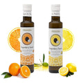 Pack of 2 Extra Virgin Flavored Olive Oil 1 Bottle Lemon Infused 1 Bottle Orange Infused EVOO Cold Pressed Polyphenol Rich EVOO Intense Flavor Olive Oil Extra Virgin from Laconia 2X250ml