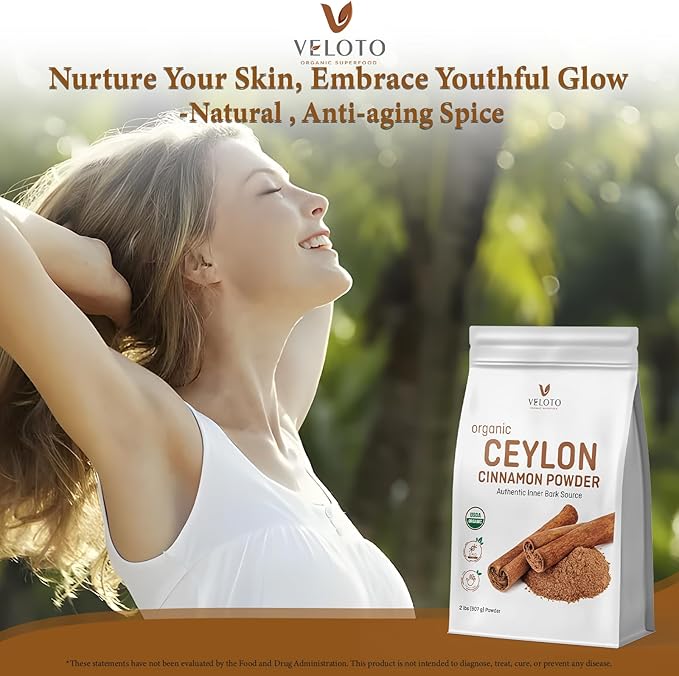 Organic Ceylon Cinnamon Powder – 2lb Fine Ground True Cinnamon for Baking Cooking &amp Drinks Vegan Non-GMO &amp Gluten-Free