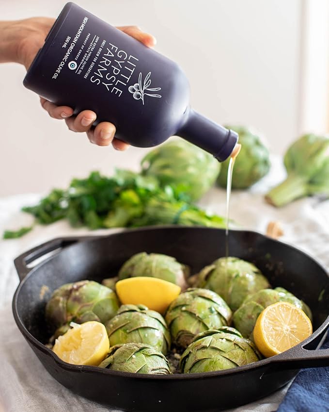 Cooking &amp Dipping Set | High Mountain Organic &amp Heirloom EVOO from Little Gypsy Farms | Extra Virgin Olive Oil from a Single Estate in Greece | First Cold-Pressed | High Polyphenols &amp Amin