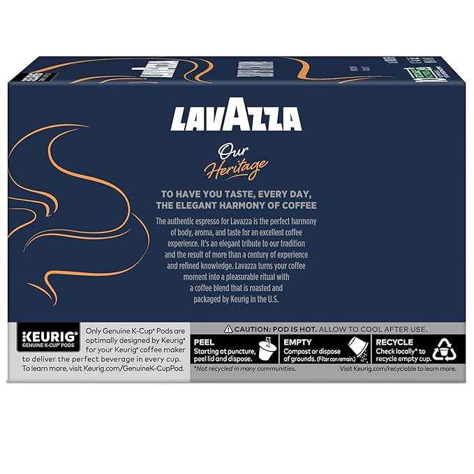 Lavazza Super Crema Single Serve Keurig K-Cup Pods Medium Espresso Roast Coffee 60 Count (6 Packs of 10)