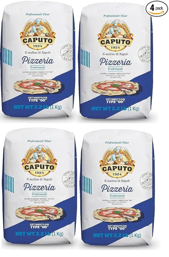Mulino Caputo 00 Pizzeria Flour 1Kilo Bag 140.8 Ounce 2.2 pound (pack of 4)
