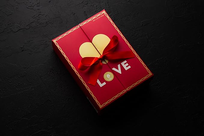 CARIANS Valentine's Day Belgian Chocolate Gift Box of Love Luxury Milk Chocolates with Strawberry and Hazelnut Cream Elegant Valentine’s Day Gift for Her and Great Present for Lovers 12 pc