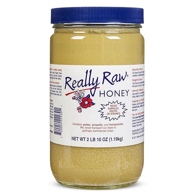 Really Raw Honey Straight from the Hive Never Heated or Filtered Harvested from Small USA Family Farms Smooth and Dense (42 Ounce)