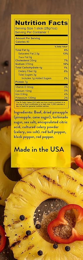 Good Fod Foods Hawaiian Meat Sticks – Low FODMAP Snacks for a Healthy Gut 100% Beef Jerky Sticks Gluten-Free Beef Sticks 1 Ounce (12 Pack)